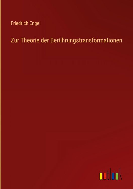 Produktbild: Zur Theorie der Ber&uuml;hrungstransformationen