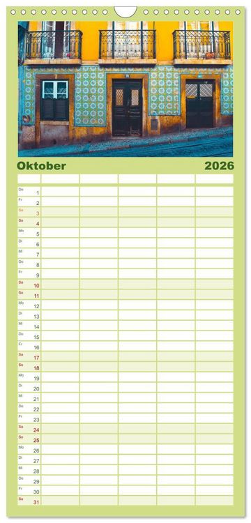 Produktbild: Familienplaner 2026 - Lissabon - Portugals sch&ouml;ne Hauptstadt. mit 5 Spalten (Wandkalender, 21 x 45 cm) CALVENDO