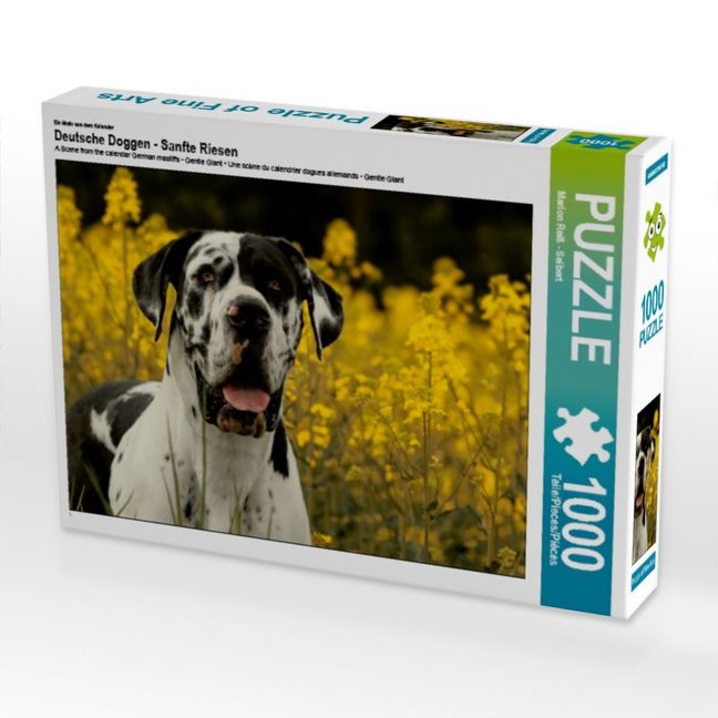 Produktbild: CALVENDO Puzzle Ein Motiv aus dem Kalender Deutsche Doggen - Sanfte Riesen | 1000 Teile Lege-Gr&ouml;&szlig;e 64x48cm Foto-Puzzle f&uuml;r gl&uuml;ckliche Stunden