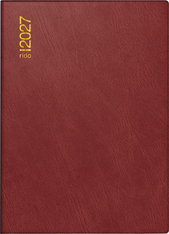 Produktbild: rido/id&eacute; 7018242297 Taschenkalender Mod. Technik III 2027 A6, Kunststoff, bordeaux