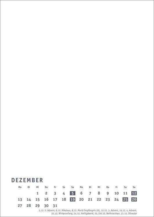 Produktbild: Premium-Bastelkalender wei&szlig; A4 2027