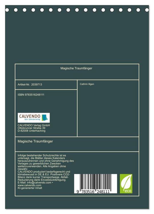 Produktbild: Magische Traumf&auml;nger (Tischkalender 2026 DIN A5 hoch), CALVENDO Monatskalender