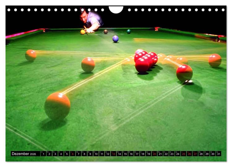 Produktbild: Billard. Konzentration - Sport - Spannung (Wandkalender 2026 DIN A4 quer), CALVENDO Monatskalender