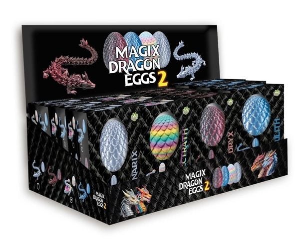 Produktbild: MagiX Dragon Eggs Serie 2, 4er Mix Display ( Lunarix, Azulith, Spectrath & Jadryx )