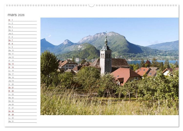 Produktbild: Coup d'&oelig;il sur le Lac d'Annecy (Calendrier mural 2026 DIN A2 vertical) calendrier de bureau