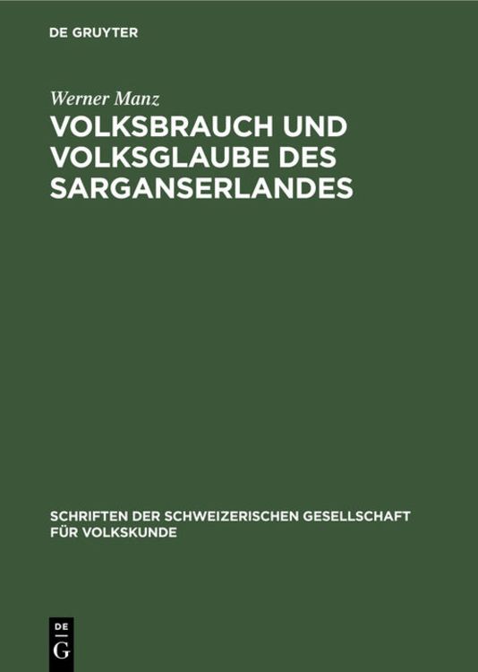 Produktbild: Volksbrauch und Volksglaube des Sarganserlandes