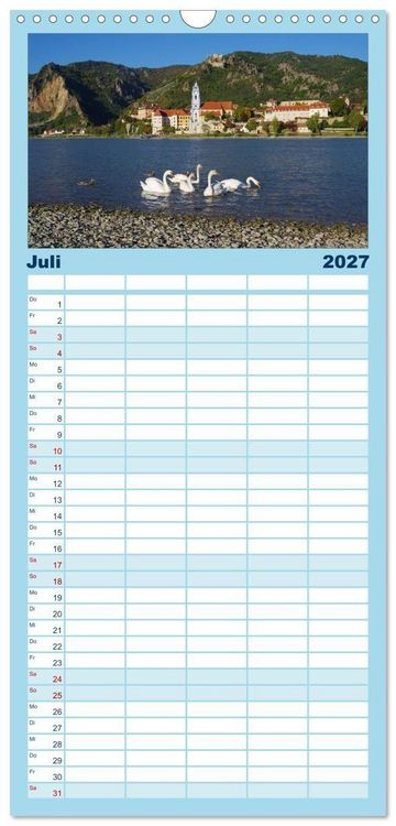 Produktbild: Familienplaner 2027 - Die Wachau - Bezaubernde Orte an der Donau mit 5 Spalten (Wandkalender, 21 x 45 cm) CALVENDO