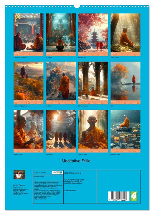 Produktbild: Meditative Stille (hochwertiger Premium Wandkalender 2026 DIN A2 hoch), Kunstdruck in Hochglanz