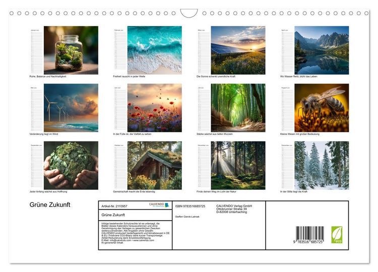 Produktbild: Gr&uuml;ne Zukunft (Wandkalender 2026 DIN A3 quer), CALVENDO Monatskalender