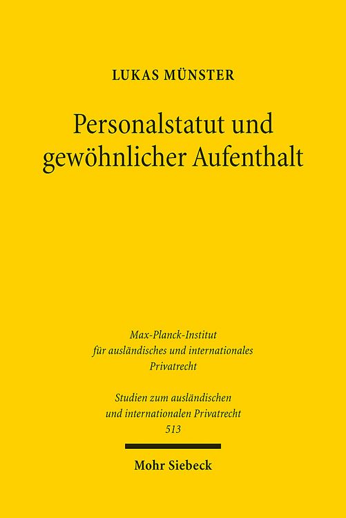 Produktbild: M&uuml;nster, L: Personalstatut und gew&ouml;hnlicher Aufenthalt