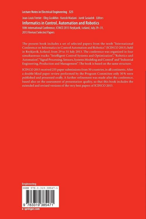 Produktbild: Informatics in Control, Automation and Robotics
