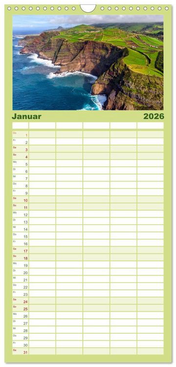 Produktbild: Familienplaner 2026 - Portugal Luftaufnahmen mit 5 Spalten (Wandkalender, 21 x 45 cm) CALVENDO