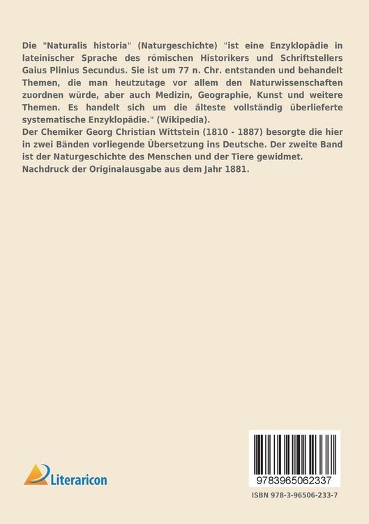 Produktbild: Die Naturgeschichte des Cajus Plinius Secundus