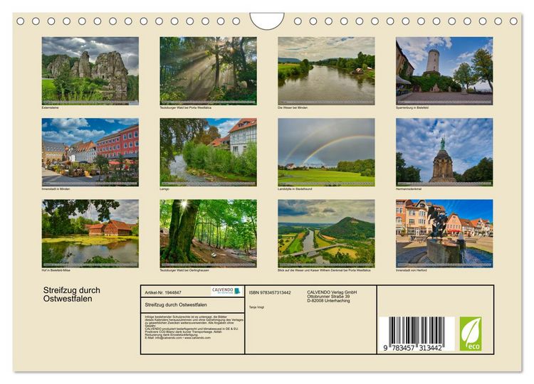 Produktbild: Streifzug durch Ostwestfalen (Wandkalender 2026 DIN A4 quer), CALVENDO Monatskalender