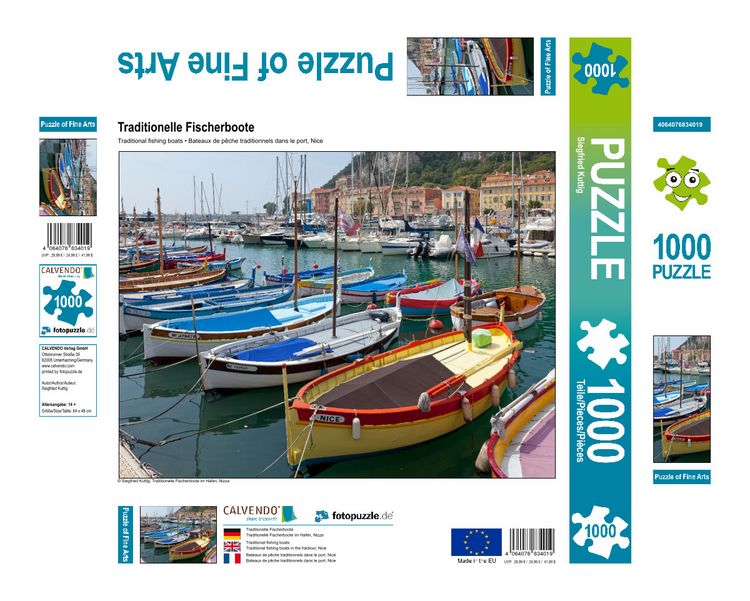 Produktbild: CALVENDO Puzzle Traditionelle Fischerboote im Hafen, Nizza | 1000 Teile Lege-Gr&ouml;&szlig;e 64x48cm Foto-Puzzle f&uuml;r gl&uuml;ckliche Stunden