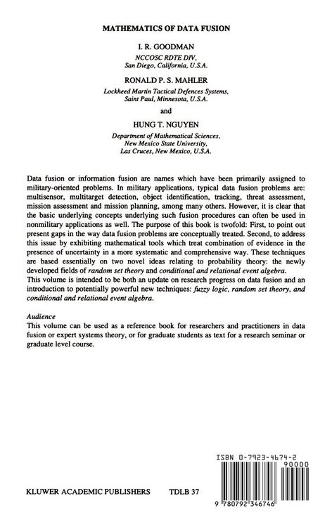 Produktbild: Mathematics of Data Fusion