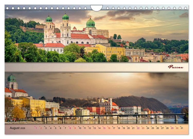 Produktbild: Faszinierende St&auml;dte in Deutschland - Panoramen (Wandkalender 2026 DIN A4 quer), CALVENDO Monatskalender
