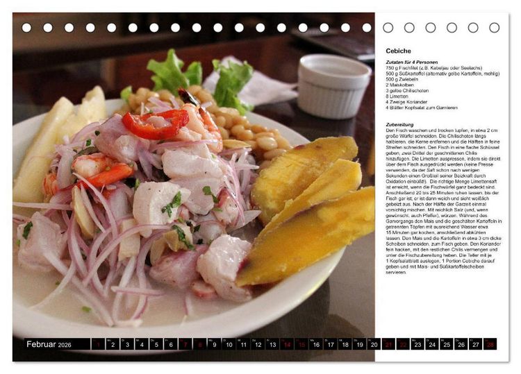 Produktbild: PERU - Kulinarisch (Tischkalender 2026 DIN A5 quer), CALVENDO Monatskalender