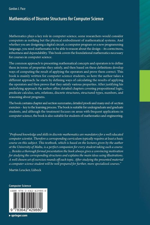 Produktbild: Mathematics of Discrete Structures for Computer Science