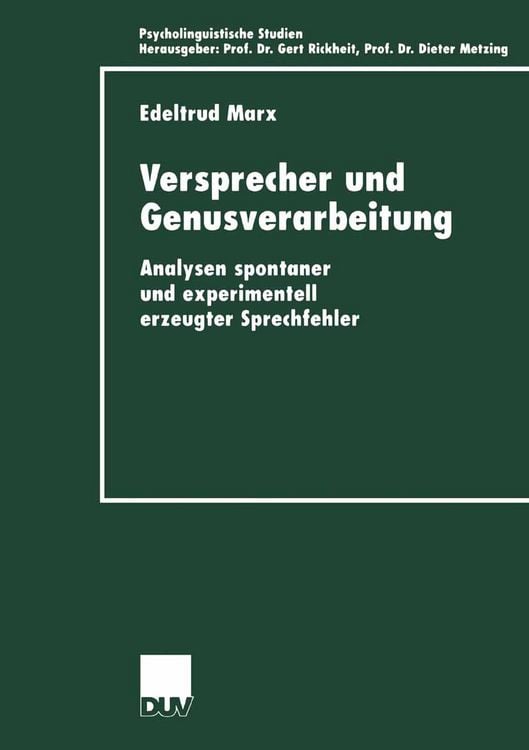 Produktbild: Versprecher und Genusverarbeitung