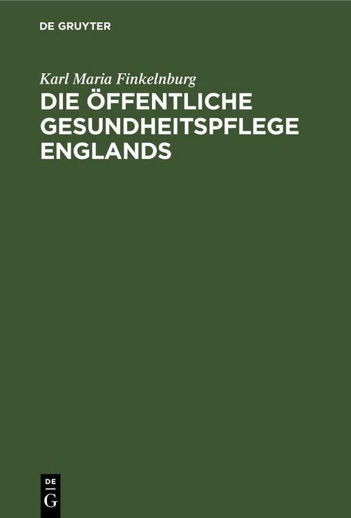 Produktbild: Die &ouml;ffentliche Gesundheitspflege Englands