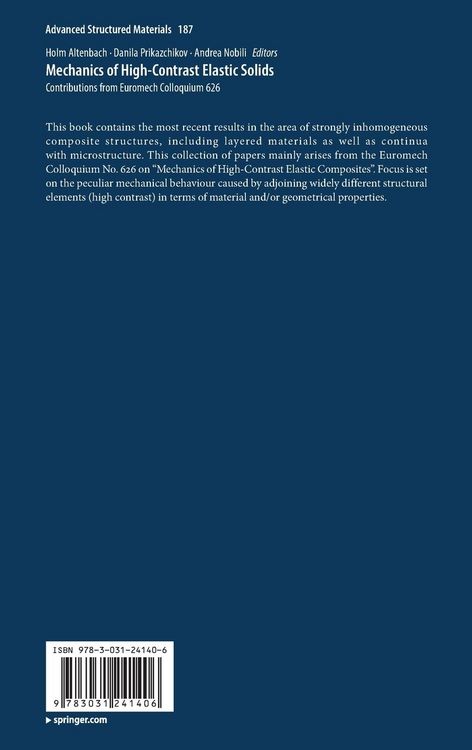 Produktbild: Mechanics of High-Contrast Elastic Solids