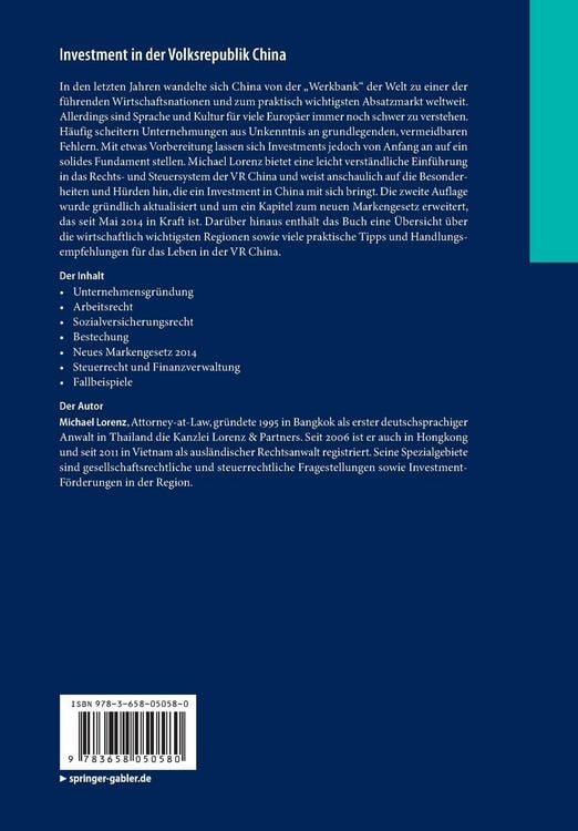 Produktbild: Investment in der Volksrepublik China