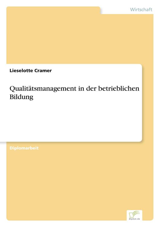 Produktbild: Qualit&auml;tsmanagement in der betrieblichen Bildung