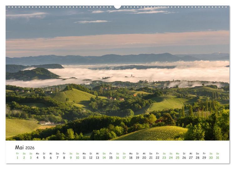 Produktbild: S&uuml;dsteiermark365 (hochwertiger Premium Wandkalender 2026 DIN A2 quer), Kunstdruck in Hochglanz