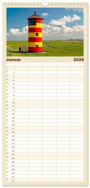 Produktbild: Familienplaner 2026 - Mein Ostfriesland mit 5 Spalten (Wandkalender, 21 x 45 cm) CALVENDO