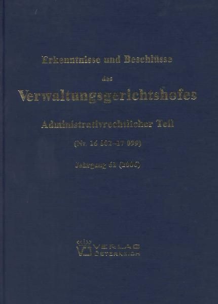 Produktbild: Erkenntnisse und Beschl&uuml;sse des Verwaltungsgsgerichtshofes