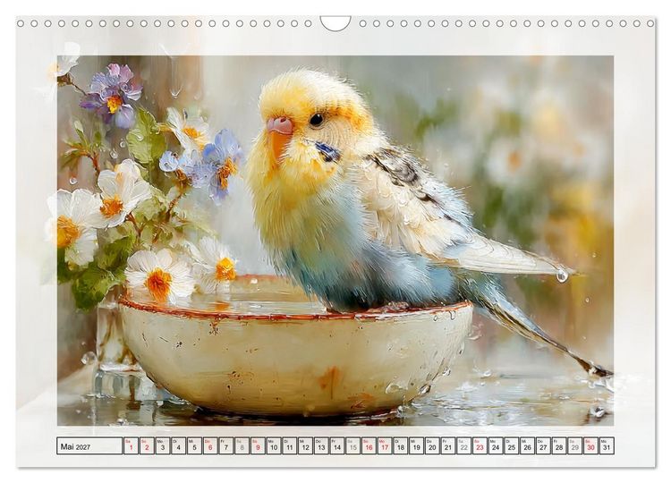 Produktbild: Wellensittiche. Fr&ouml;hliche Seelen auf der Terrasse (Wandkalender 2027 DIN A3 quer), CALVENDO Monatskalender