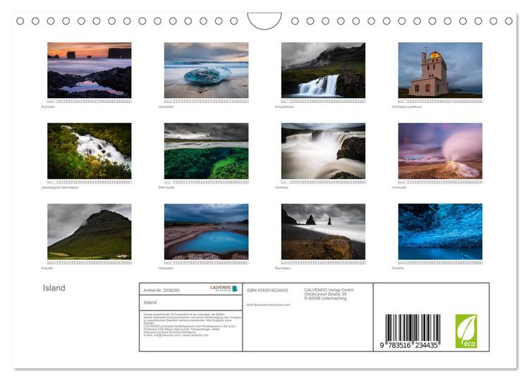 Produktbild: Island (Wandkalender 2026 DIN A4 quer), CALVENDO Monatskalender