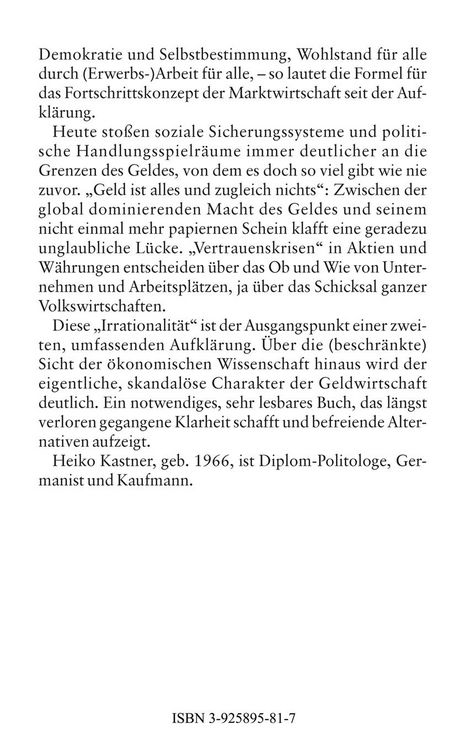 Produktbild: Mythos Marktwirtschaft Die irrationale Herrschaft des Geldes &uuml;ber Mensch, Arbeit und Natur
