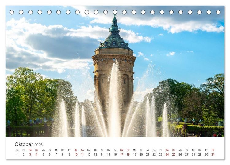 Produktbild: Der Mannheimer Wasserturm (Tischkalender 2026 DIN A5 quer), CALVENDO Monatskalender
