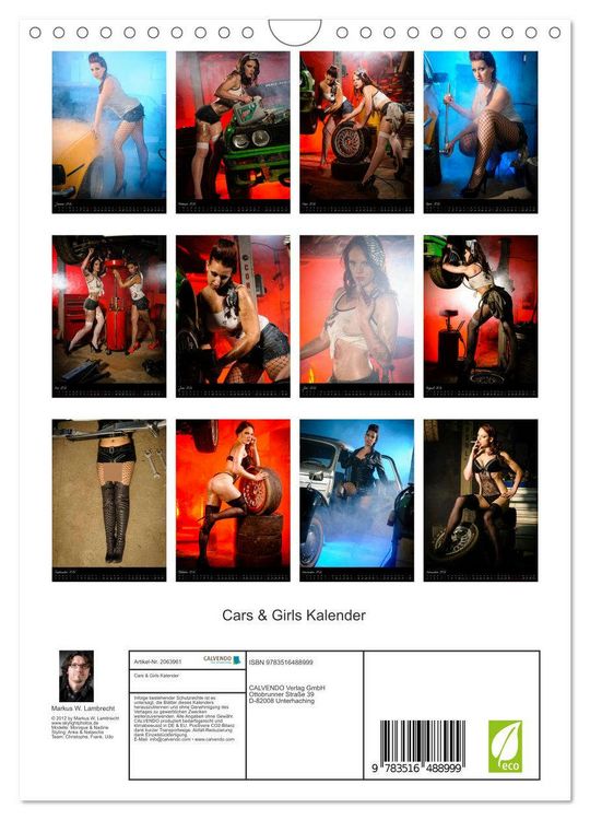 Produktbild: Cars & Girls Kalender (Wandkalender 2026 DIN A4 hoch), CALVENDO Monatskalender