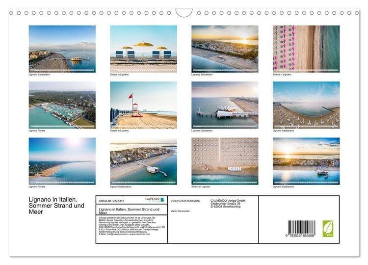 Produktbild: Lignano in Italien. Sommer Strand und Meer (Wandkalender 2027 DIN A3 quer), CALVENDO Monatskalender