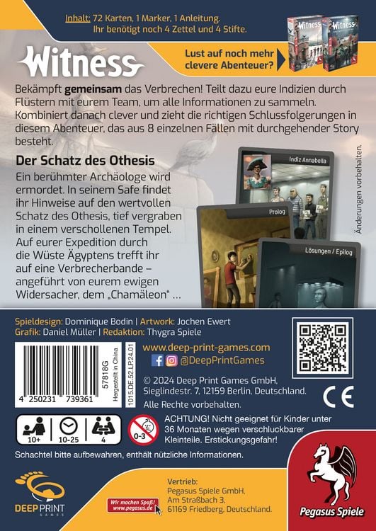 Produktbild: Witness - Der Schatz des Othesis (Deep Print Games)