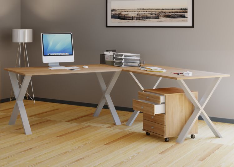 Produktbild: X Schreibtisch Eckschreibtisch L Form 190x130x50