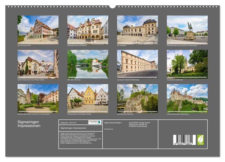 Produktbild: Sigmaringen Impressionen (Wandkalender 2026 DIN A2 quer), CALVENDO Monatskalender