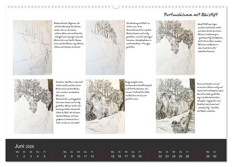 Produktbild: Voller Freude mit Malen durch das Jahr! 12 ausf&uuml;hrliche Schritt-f&uuml;r-Schritt-Anleitungen (hochwertiger Premium Wandkalender 2026 DIN A2 quer), Kunstdruck in Hochglanz