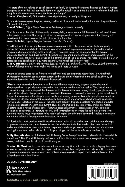 Produktbild: The Handbook of Impression Formation