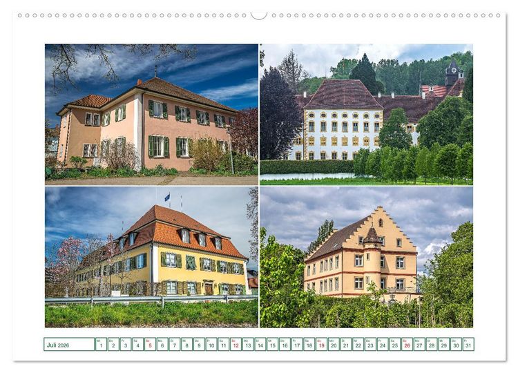 Produktbild: Bekannte und weniger bekannte Schl&ouml;sser und Burgen rund um dem Bodensee (Wandkalender 2026 DIN A2 quer), CALVENDO Monatskalender