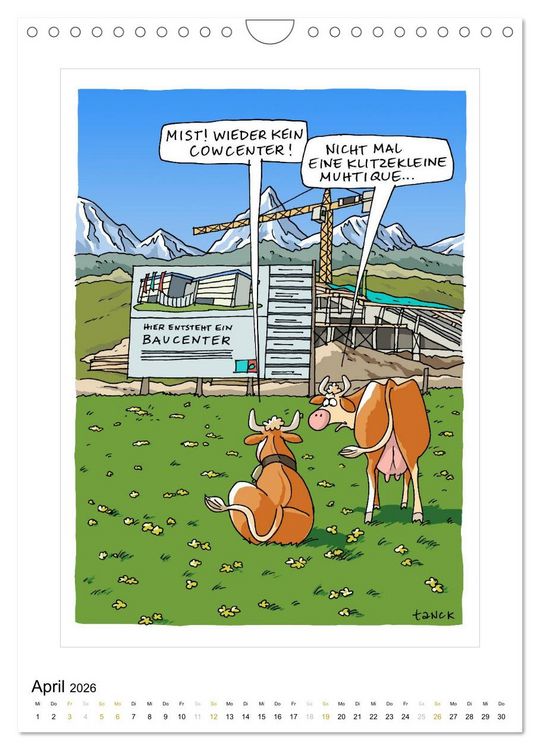 Produktbild: Betongold lacht - Cartoons (Wandkalender 2026 DIN A4 hoch), CALVENDO Monatskalender
