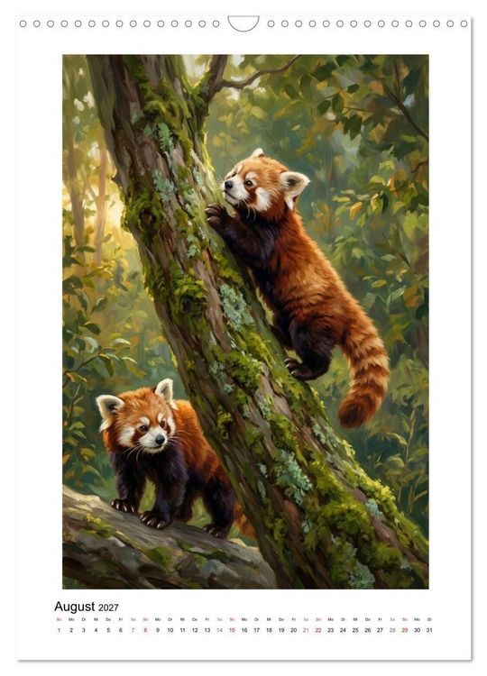 Produktbild: Rote Pandas &ndash; Pure Lebensfreude auf leisen Sohlen (Wandkalender 2027 DIN A3 hoch), CALVENDO Monatskalender