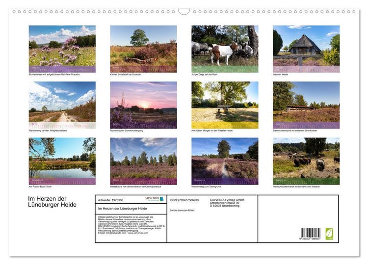 Produktbild: Im Herzen der L&uuml;neburger Heide (Wandkalender 2026 DIN A2 quer), CALVENDO Monatskalender