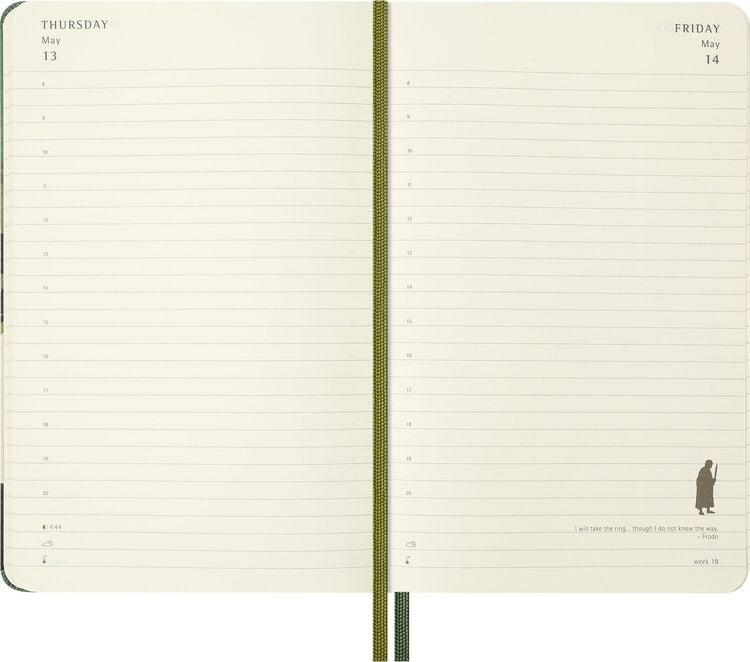 Produktbild: Moleskine 12 Monate Der Herr der Ringe Tageskalender 2027, L/A5, 1 Tag = 1 Seite, fester Einband