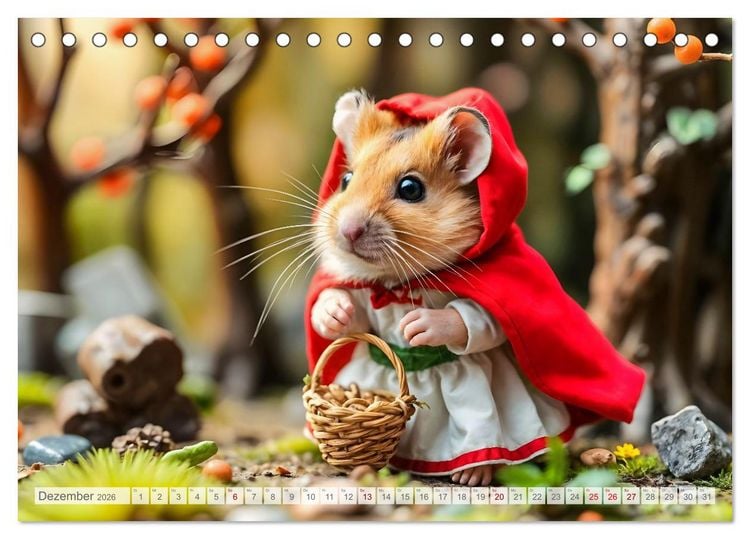 Produktbild: Es war einmal ein Hamster... M&auml;rchenhafte Abenteuer auf vier Pf&ouml;tchen (Tischkalender 2026 DIN A5 quer), CALVENDO Monatskalender