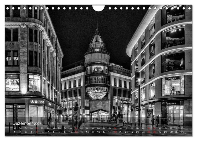 Produktbild: D&uuml;sseldorf Ansichten in Schwarz-Wei&szlig; (Wandkalender 2027 DIN A4 quer), CALVENDO Monatskalender