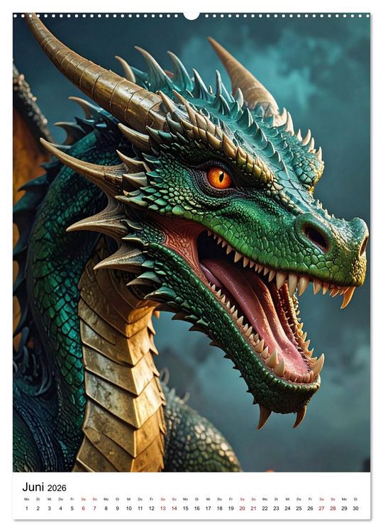 Produktbild: Drachenchroniken &ndash; Portr&auml;ts legend&auml;rer Bestien (Wandkalender 2026 DIN A2 hoch), CALVENDO Monatskalender